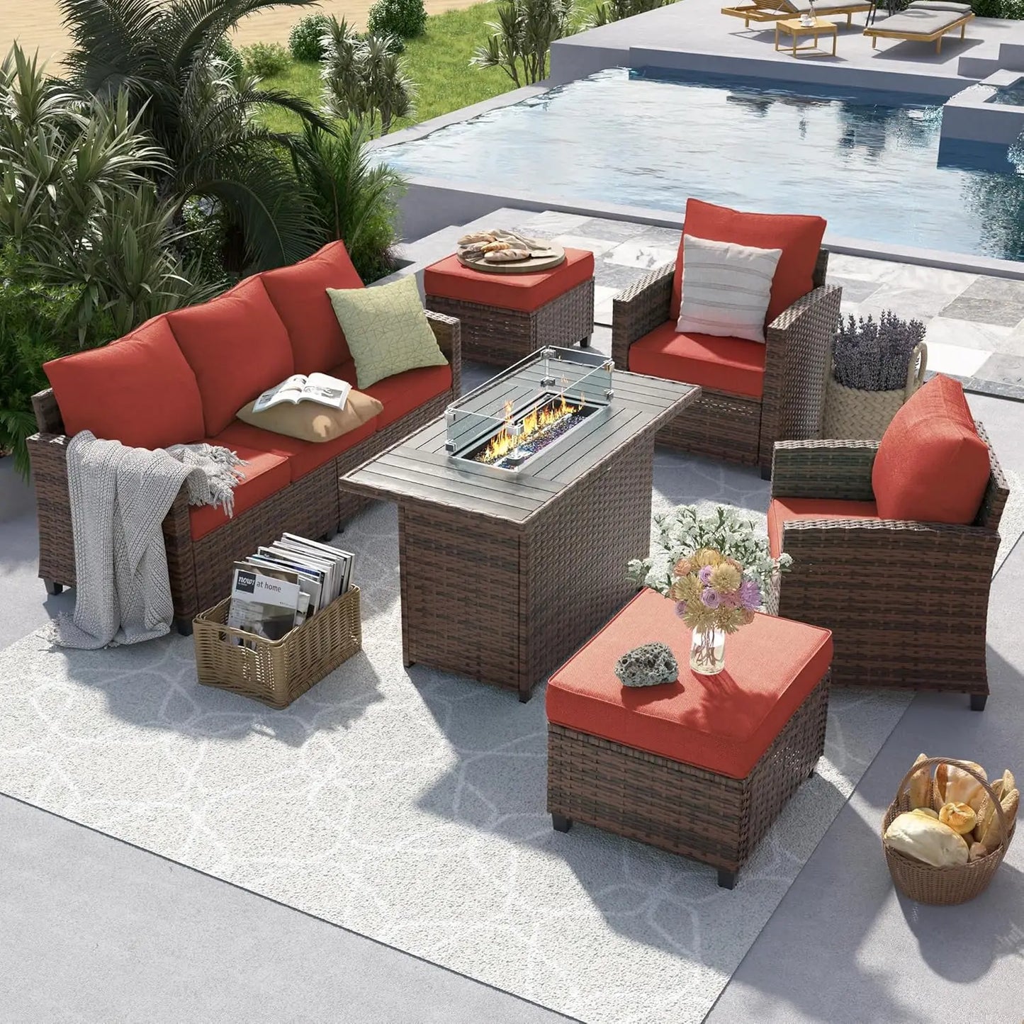 6 Pieces Sectional Conversation Sets
