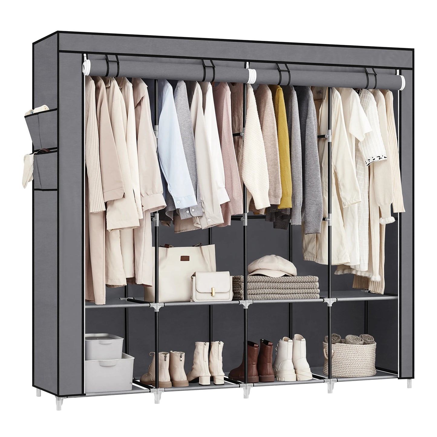 Wardrobe Closet Organizer with Cover