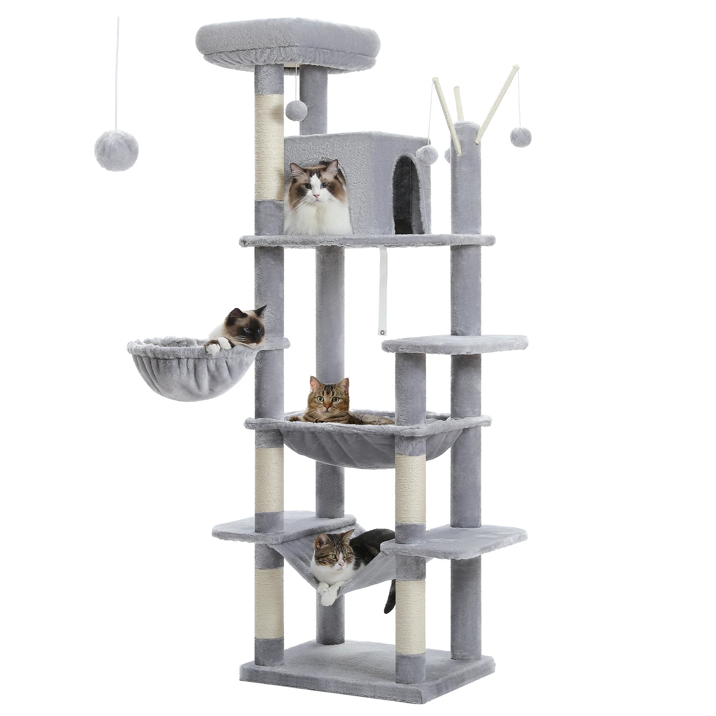 Tall Cat Tower for Indoor Cats Multi-Level