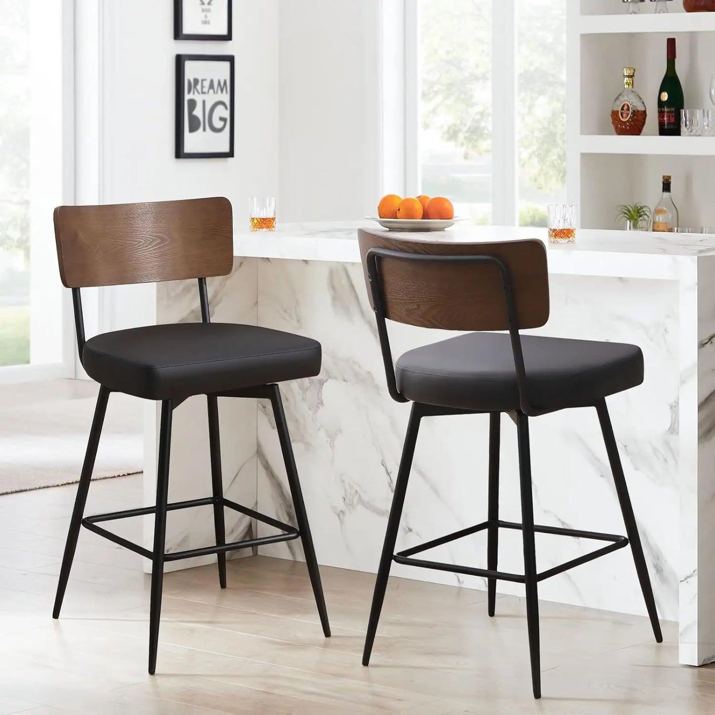 Counter Height Swivel Bar Stools Set of 4
