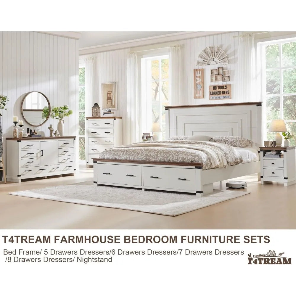 Bed Frame with Headboard & 2 Large Drawers