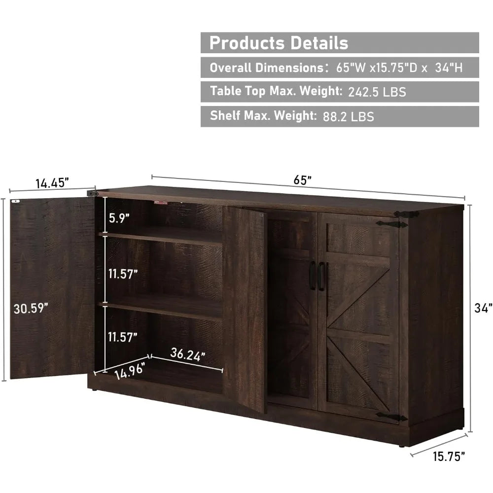 Farmhouse Sideboard Buffet Cabinet with Storage