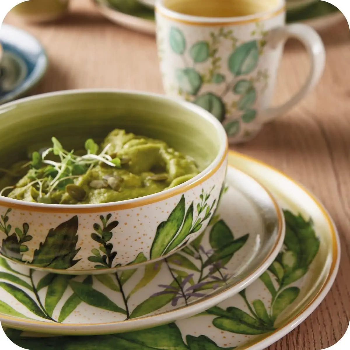 Corona Dinnerware Set 16– piece Plates Bowls and Mugs