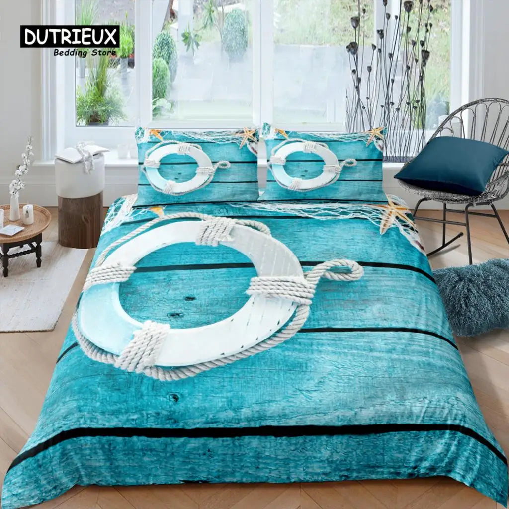3D Starfish Anchor Duvet & Pillowcase Set