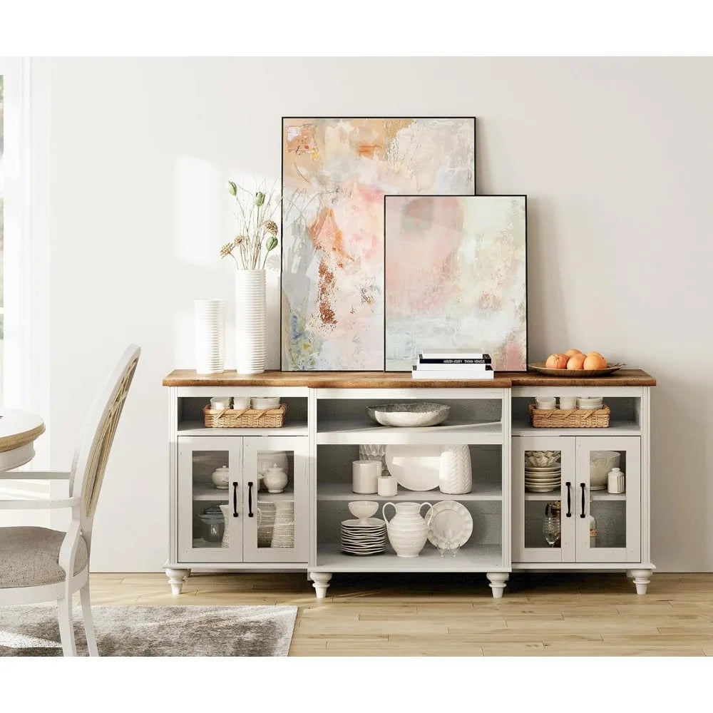 Sideboard Cabinet with 4 Glass Doors