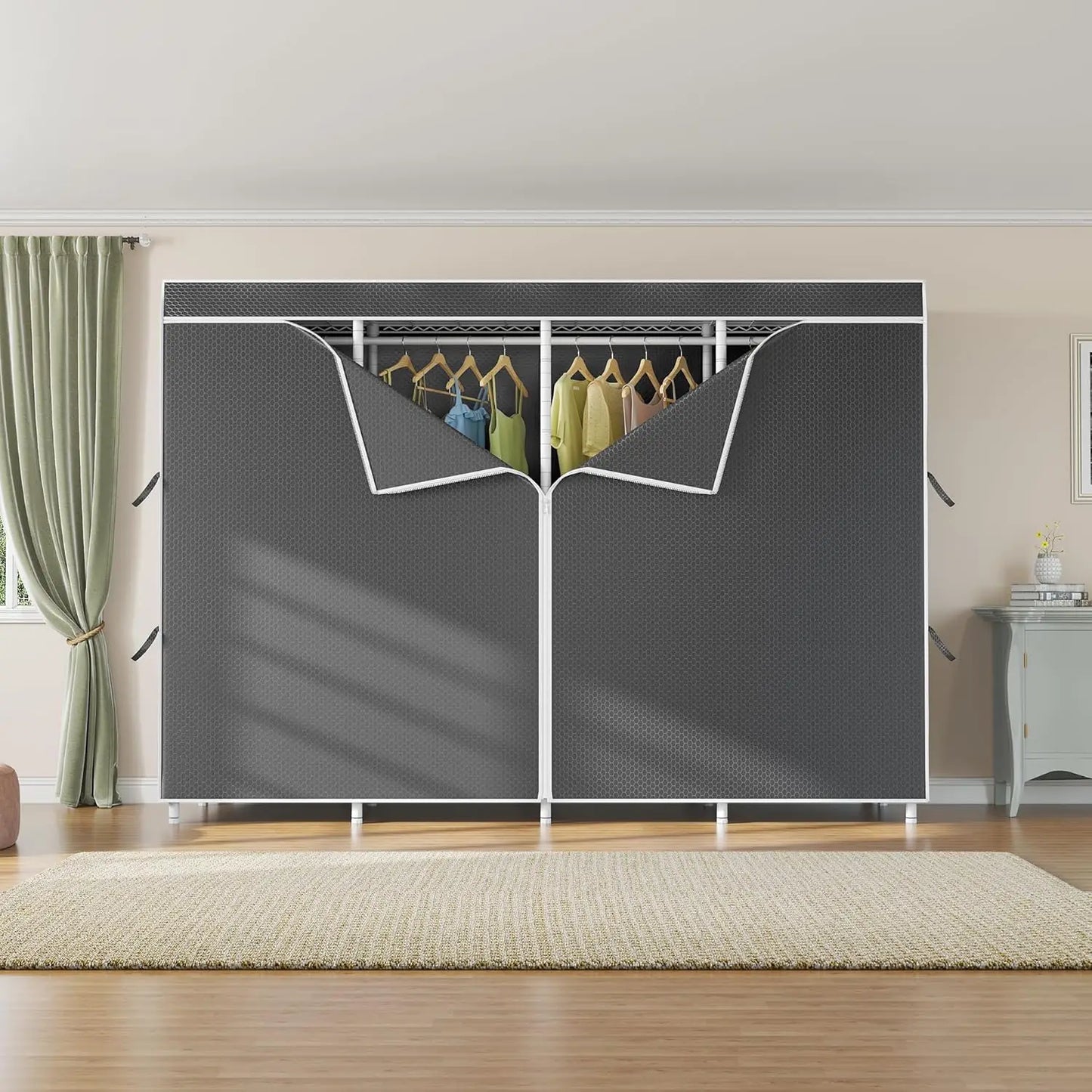 Large Covered Clothes Rack for Hanging Clothes