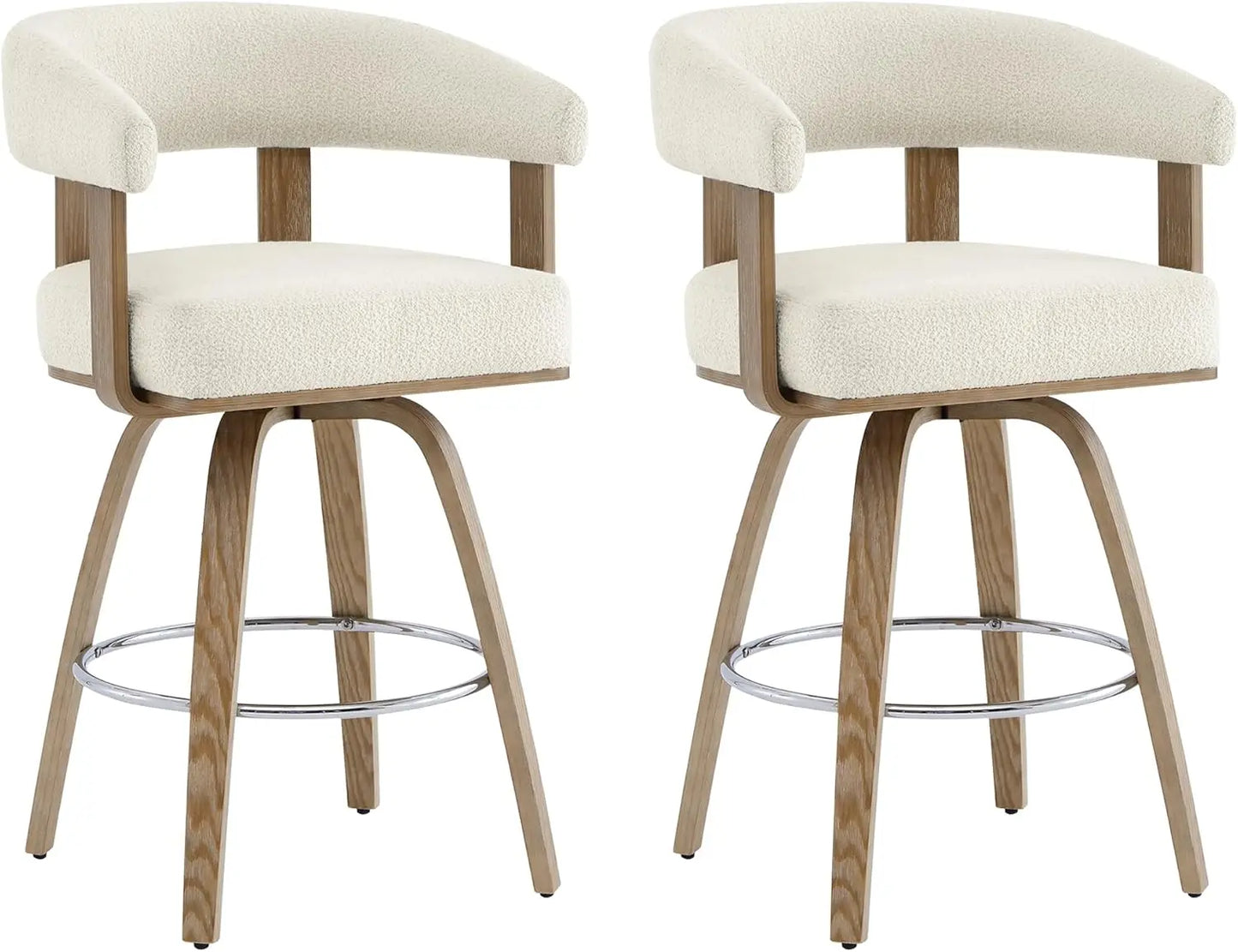 Set of 2 Swivel Counter Height Barstools