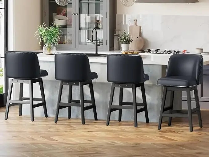Set of 4, 26" Swivel Counter Height Bar Stools