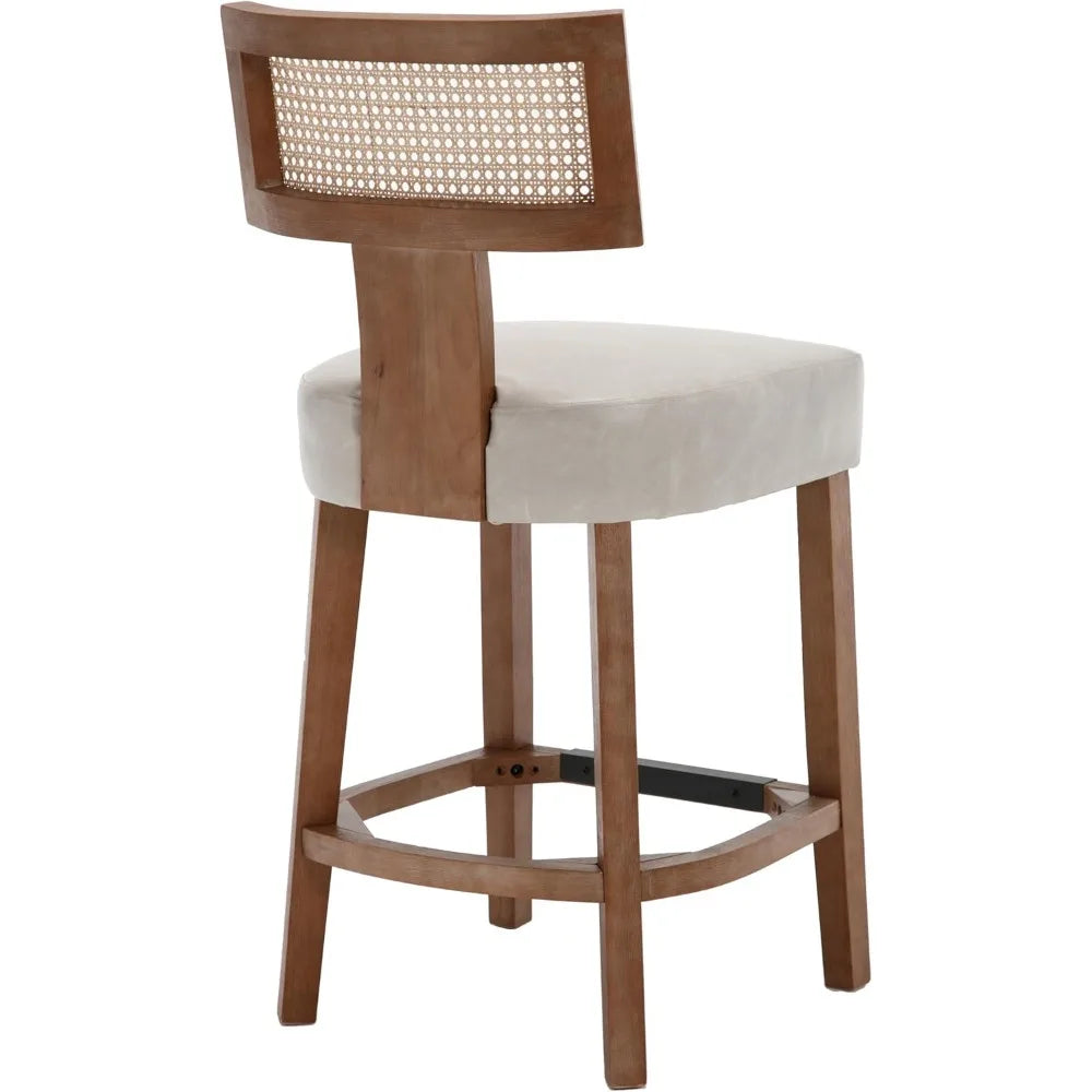 Set of 2 Counter Height Rattan Bar Stools