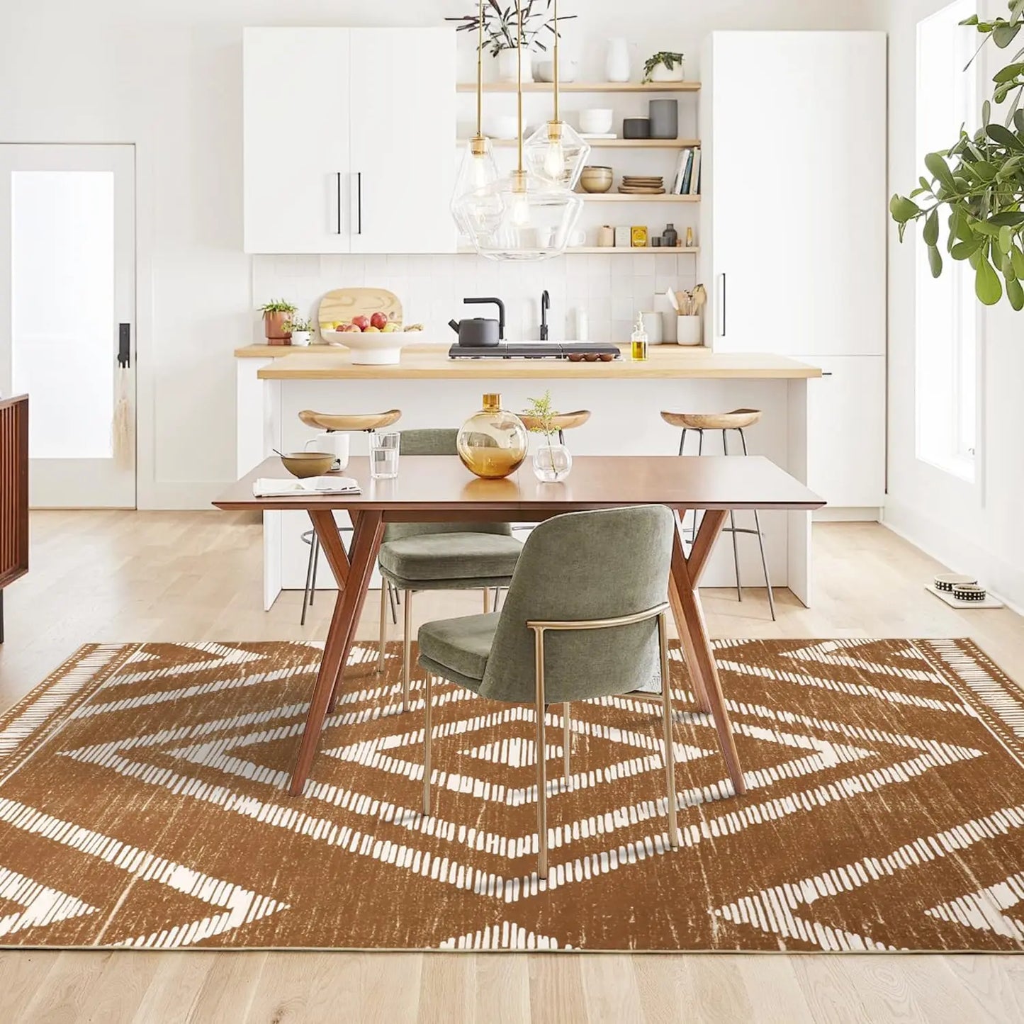 Boho Washable Rugs 5X7 Non Slip