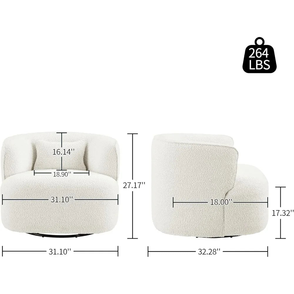 Swivel Barrel Chair with Pillow