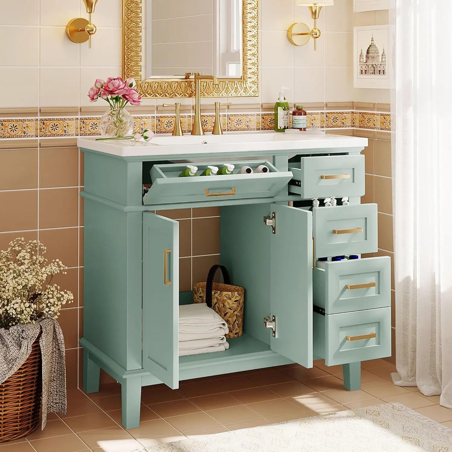 36" Bathroom Vanity with Sink Combo