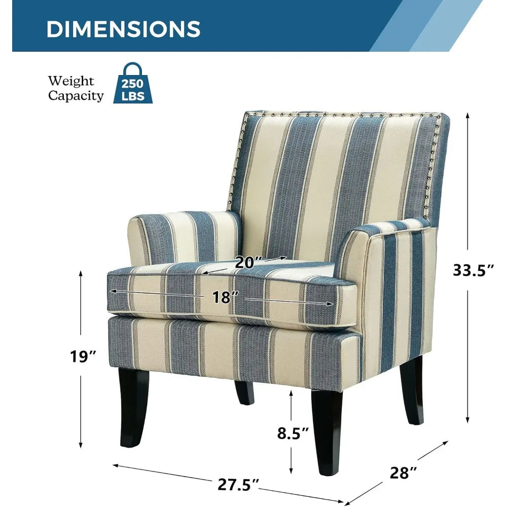 Accent Chair with Arms and Wooden Legs