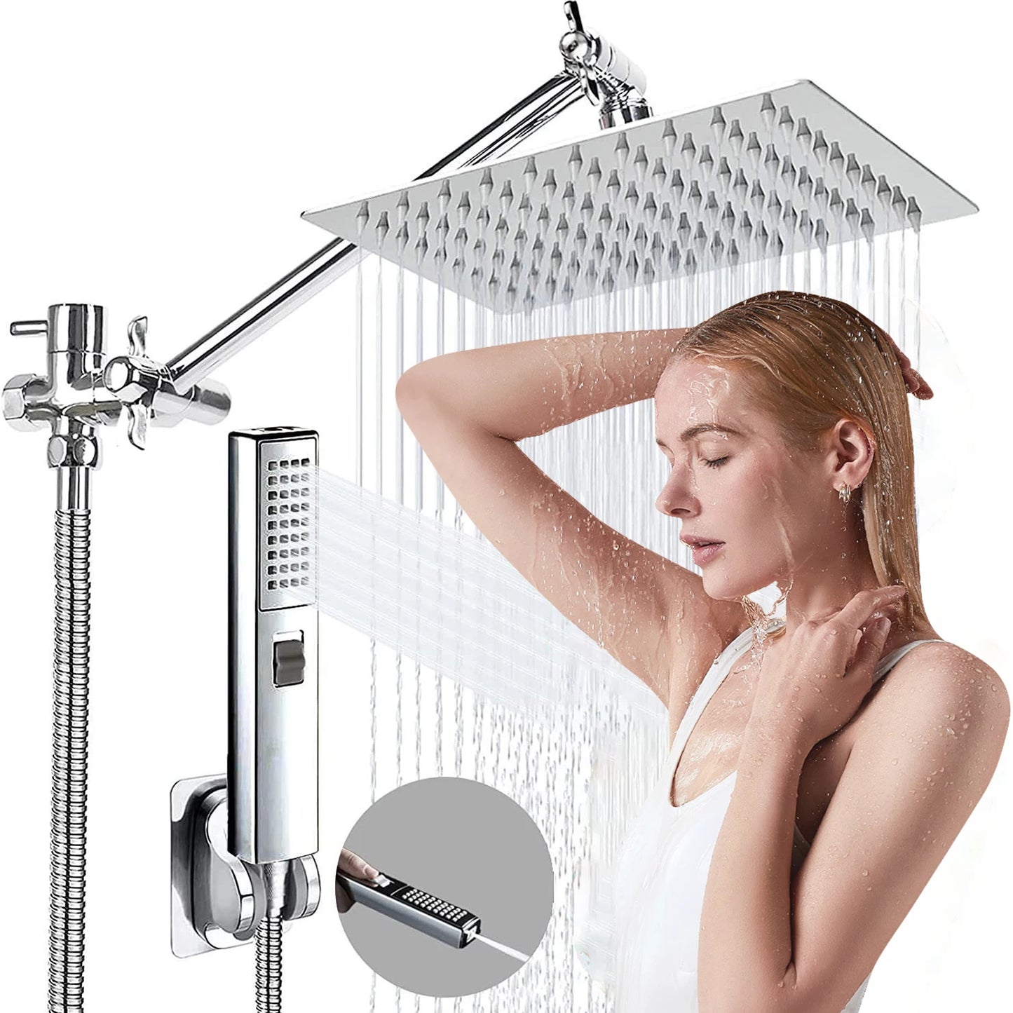 Chrome Plated Stainless Steel Pressurized Shower Set