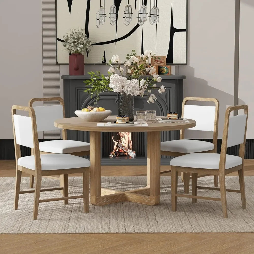 Retro Dining Room Table and 4 Upholstered Chairs