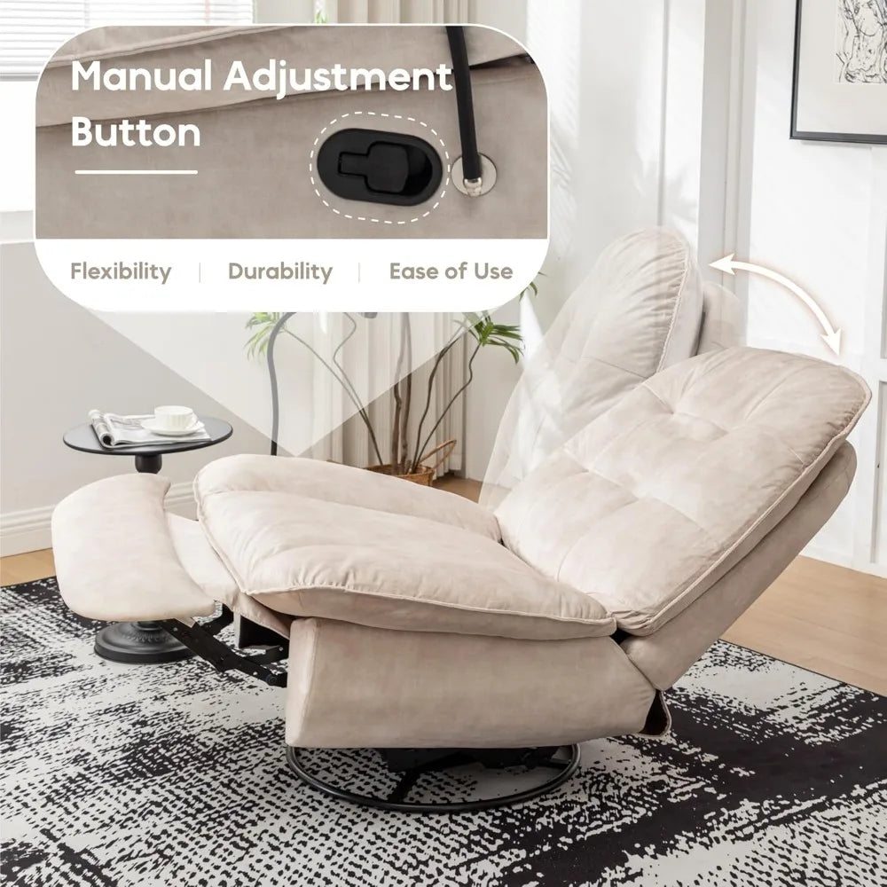 Modern Oversized Swivel Chair with Phone Stand