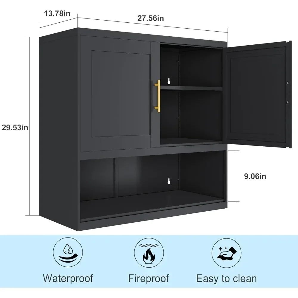 Wall Mounted Hanging Bathroom Cabinet with 2Door