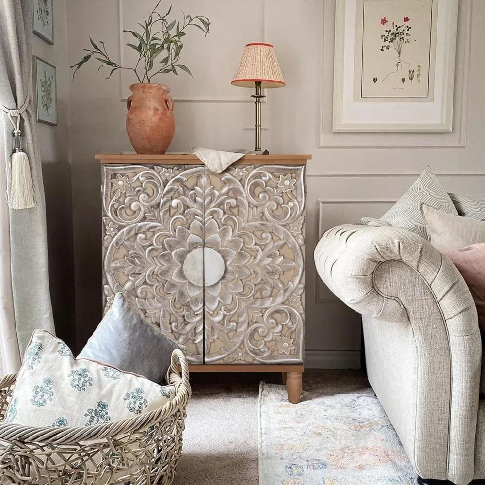 Antique Accent Cabinet with Doors