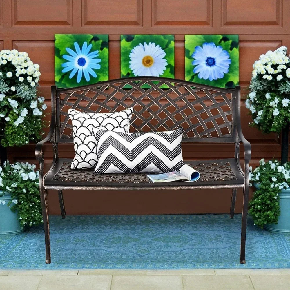 41” Outdoor Garden Bench with Armrests