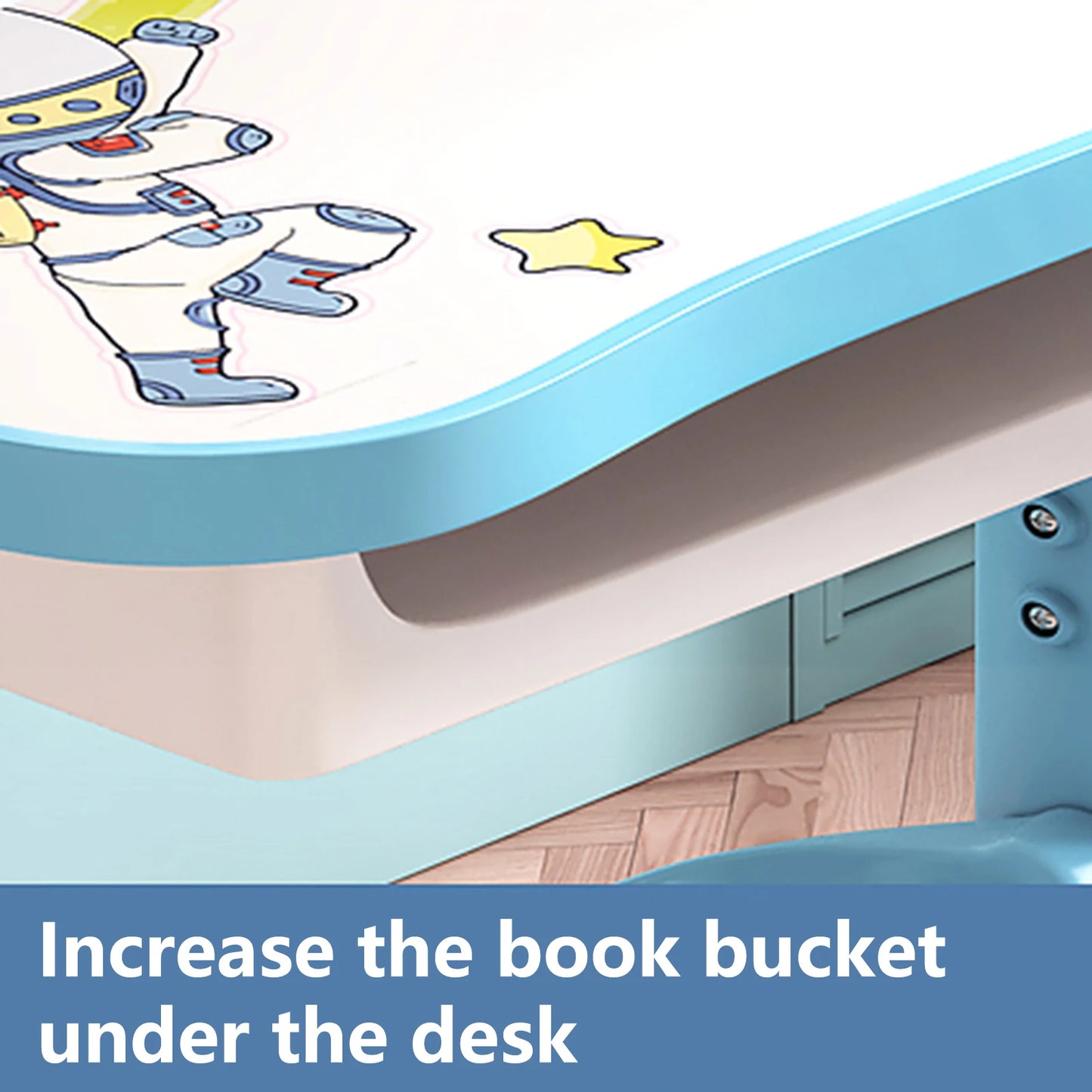 Kids Adjustable Height Study Table with Drawer Chair Set