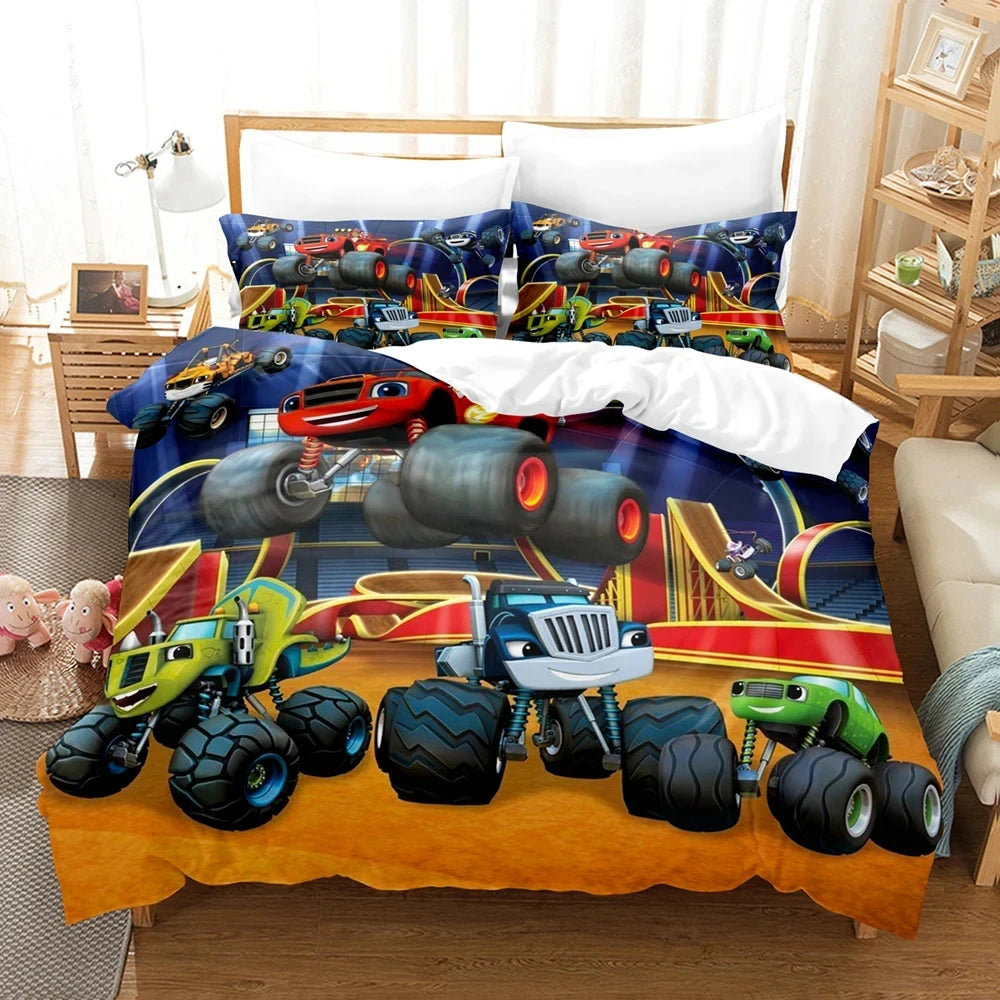 Blaze Cartoon Monster Machines Duvet Bedding Set