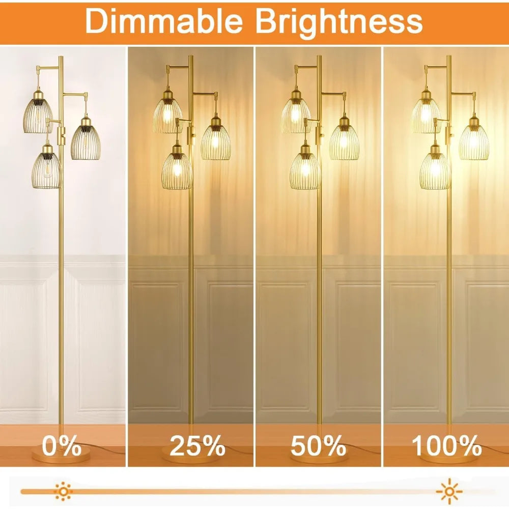 Dimmable Industrial Floor Lamp for Living Room