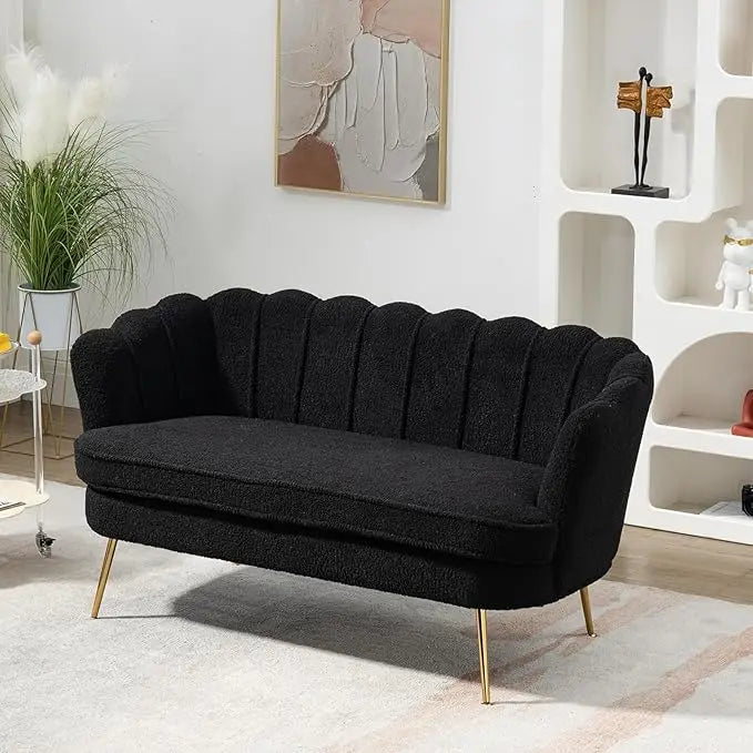 59” Modern 2 Seater Sofa with Flower Backrest