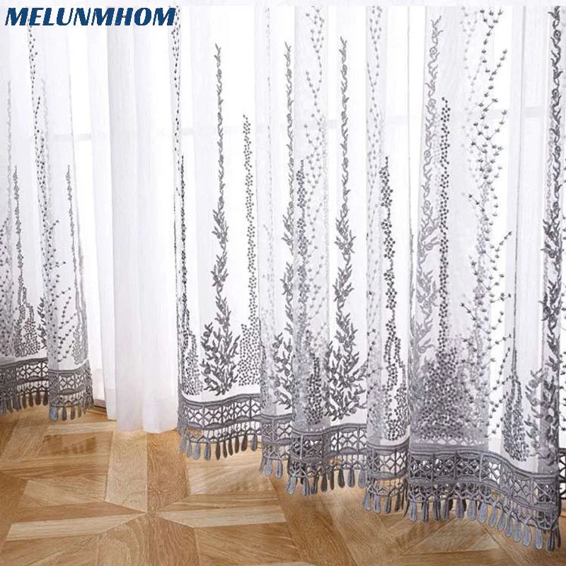 American Embroidered Sheers for Living Room Bedroom