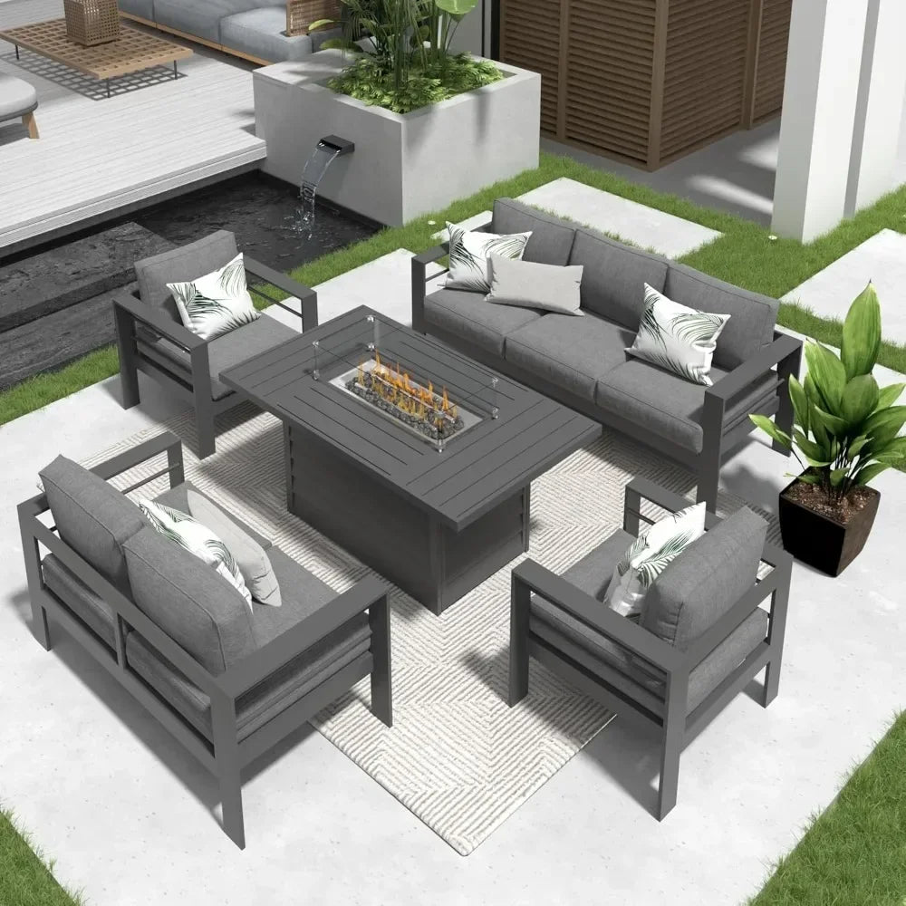 5 Piece Modern Patio Conversation Set