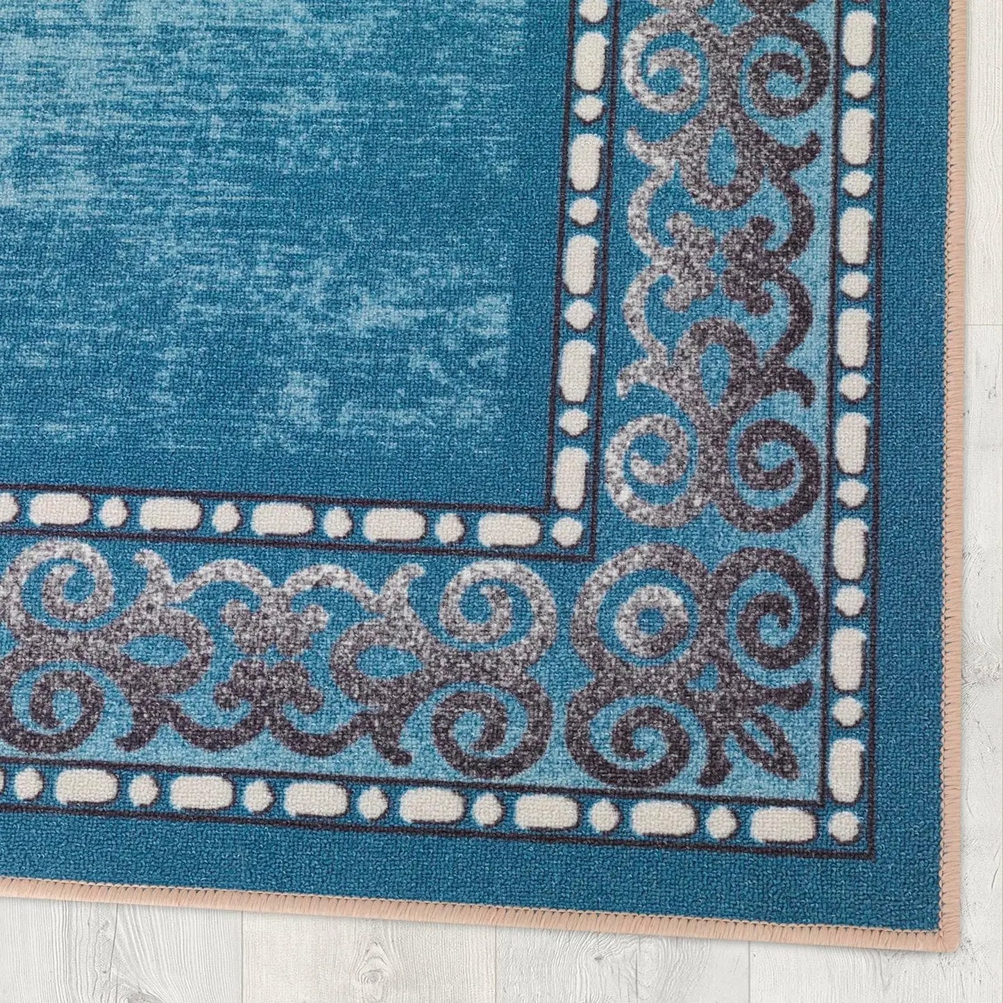 Bordered Modern 5X7 Non-Slip Area Rug