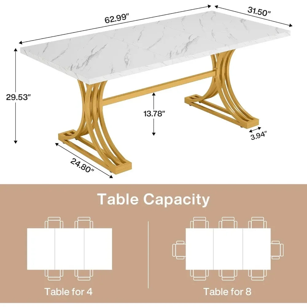 Dining Table with Stylish Metal Legs