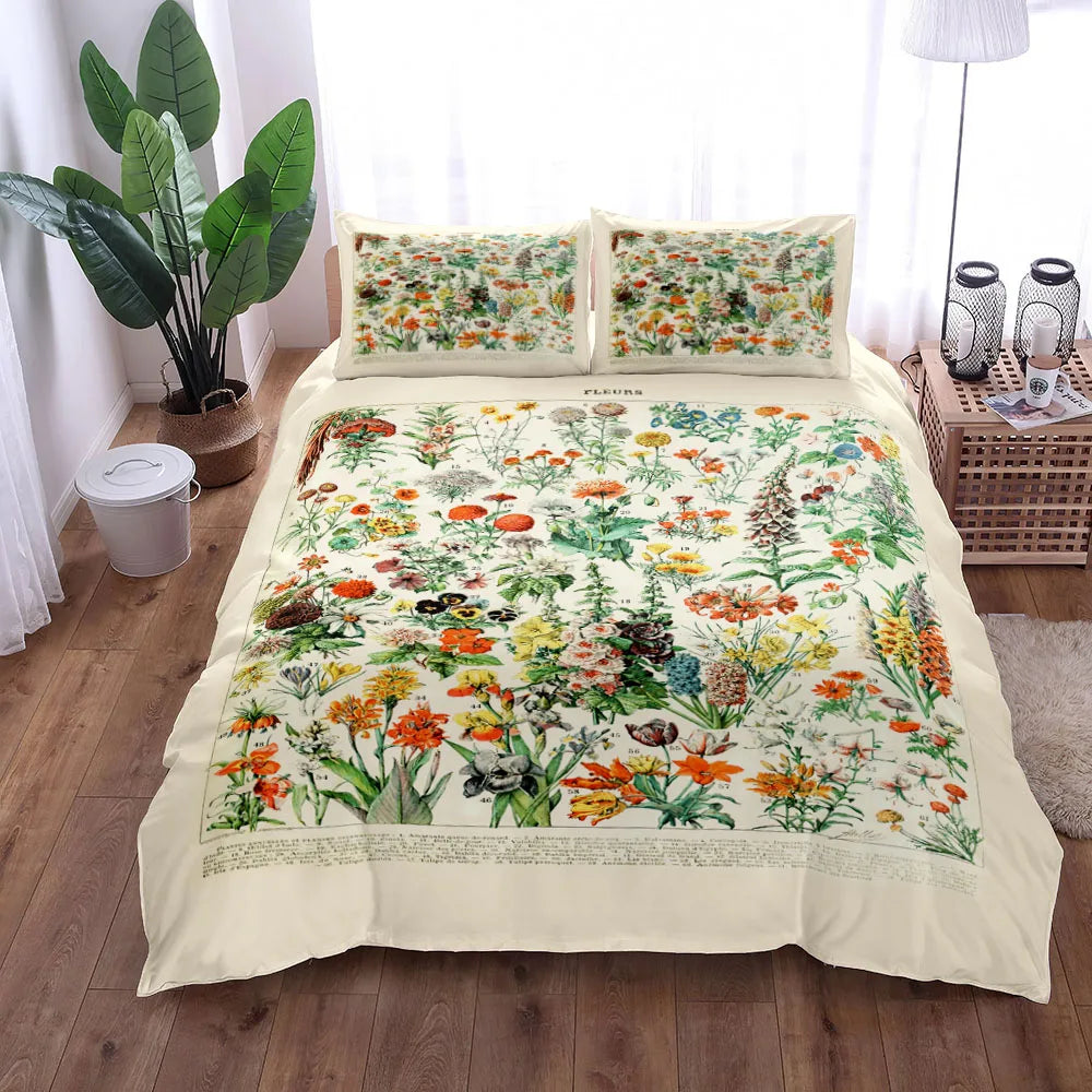 Botanical Herbarium Duvet Cover Pillowcase Set
