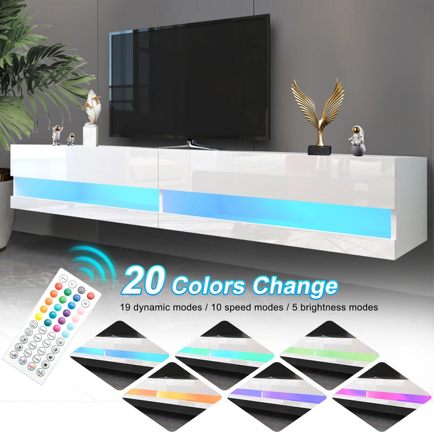 71" Floating TV Stand for 75/80" TV Media Console