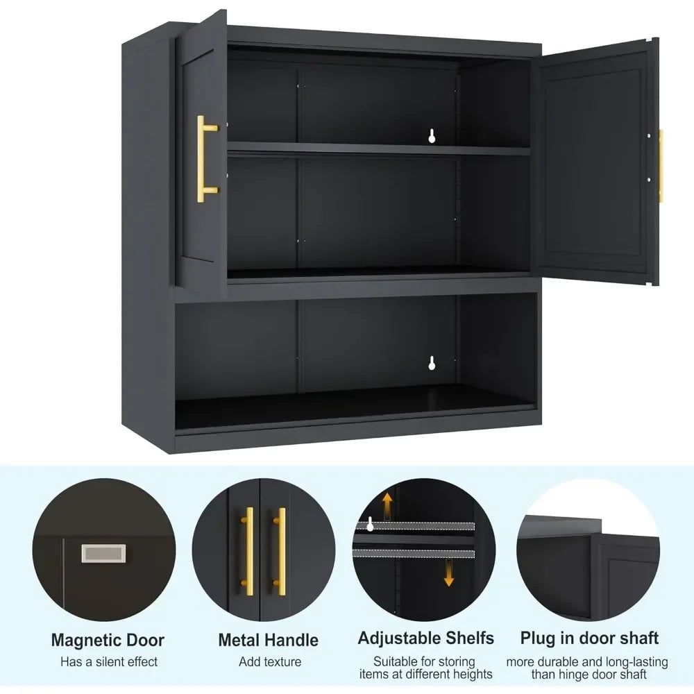 Wall Mounted Hanging Bathroom Cabinet with 2Door