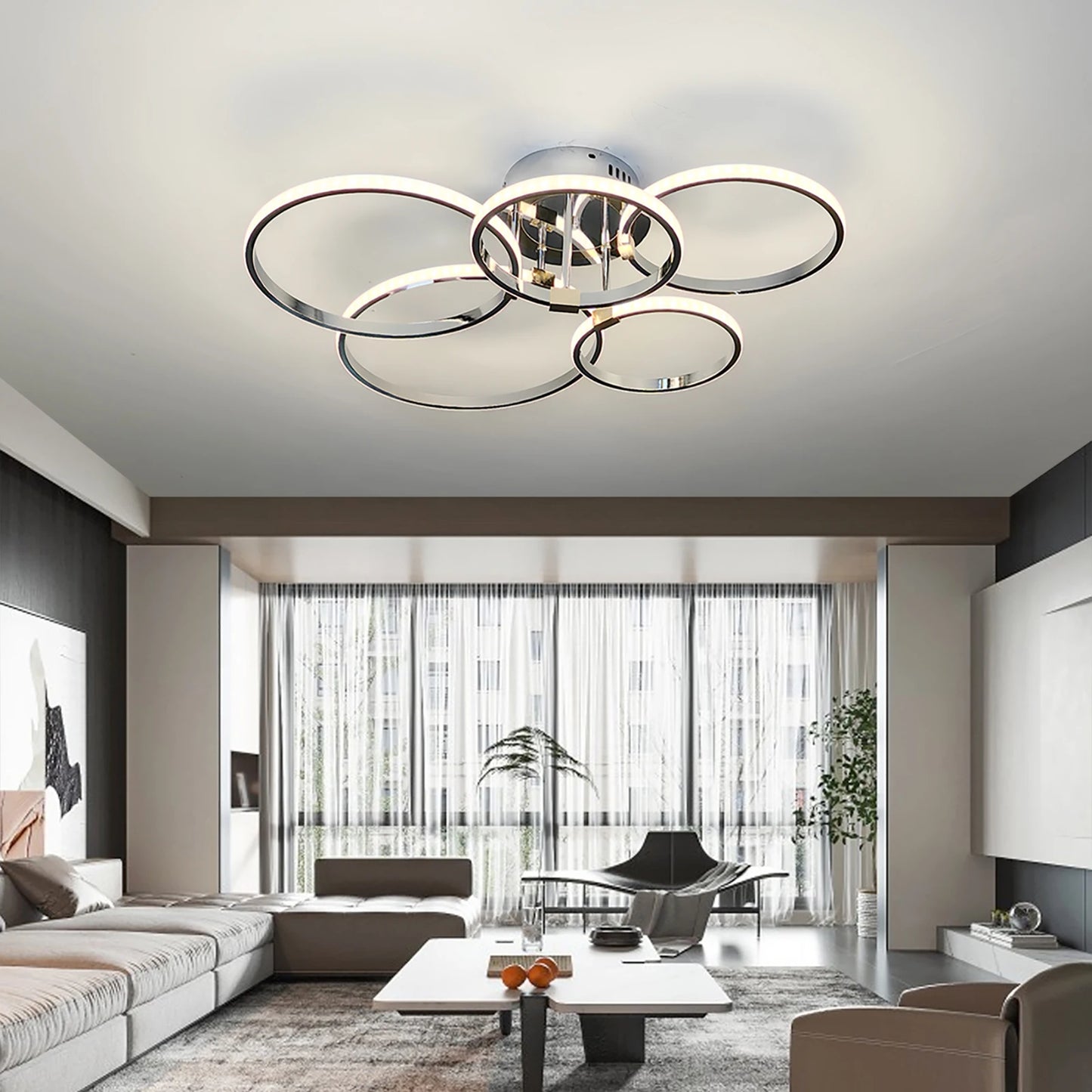 Modern Led Chandelier Gold/Chrome