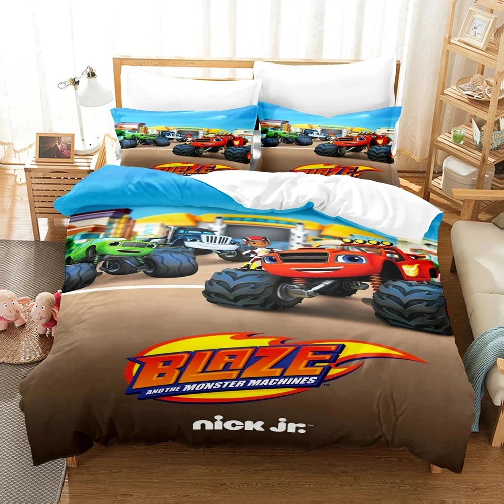 Blaze Cartoon Monster Machines Duvet Bedding Set