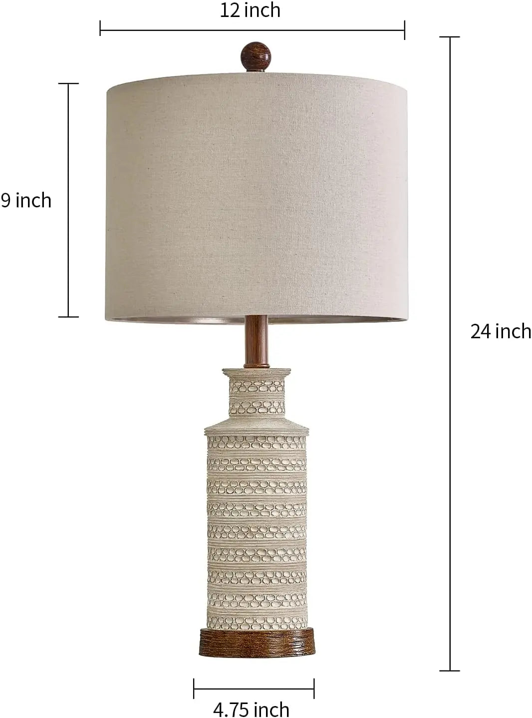 24'' Vintage Table Lamp Set of 2