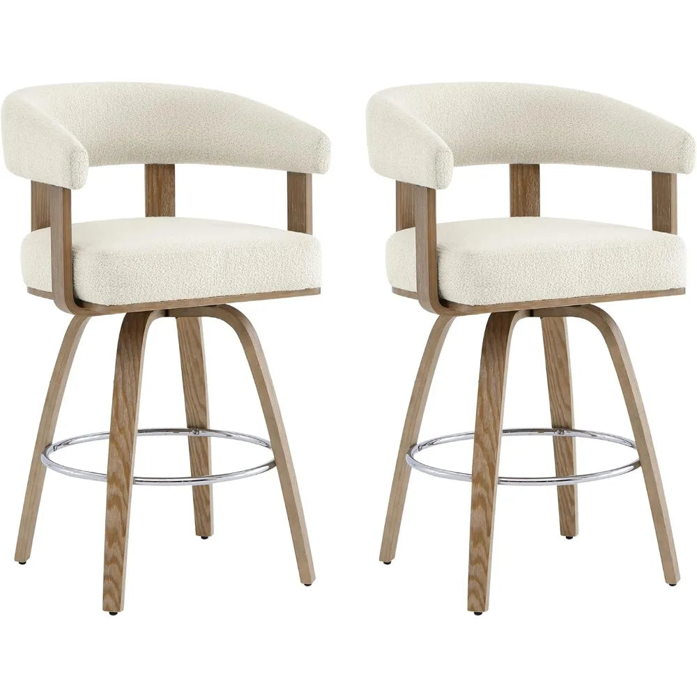 Set of 2 Swivel Counter Height Barstools