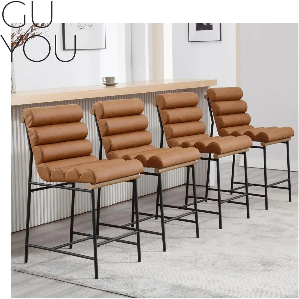 25" Modern Upholstered Counter Stools Set of 4