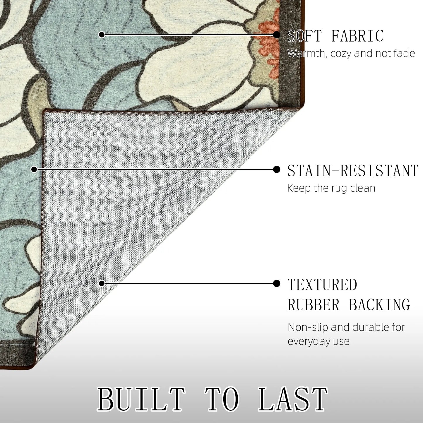 Faux Cashmere Vintage Floral Rugs