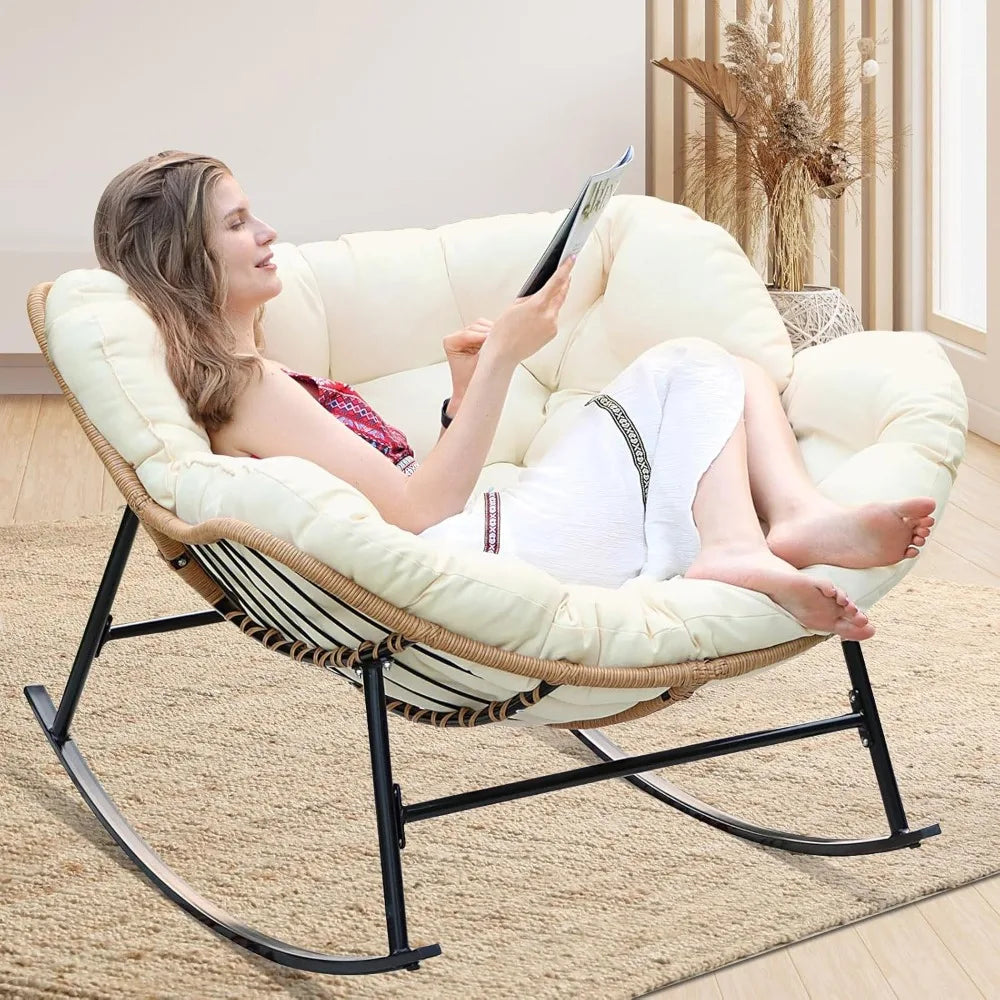 Outdoor Indoor Papasan Rocking Chair