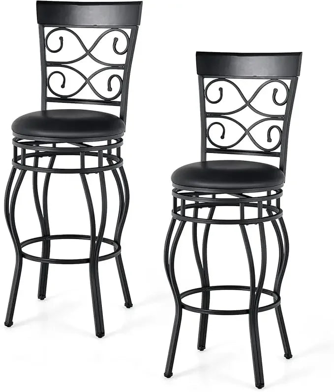 Vintage Bar Stools Set of 2, Swivel, 30" Height