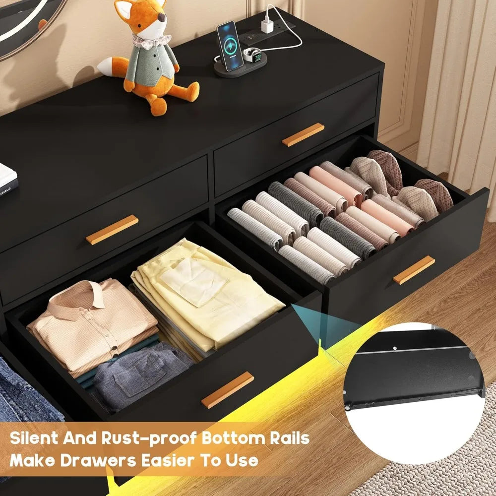12 Drawers Dresser w/Power Outlet