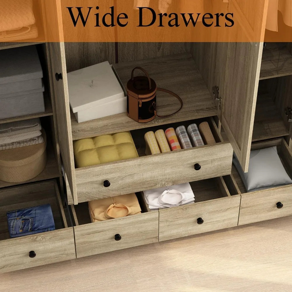 Rattan Armoire Wardrobe Closet
