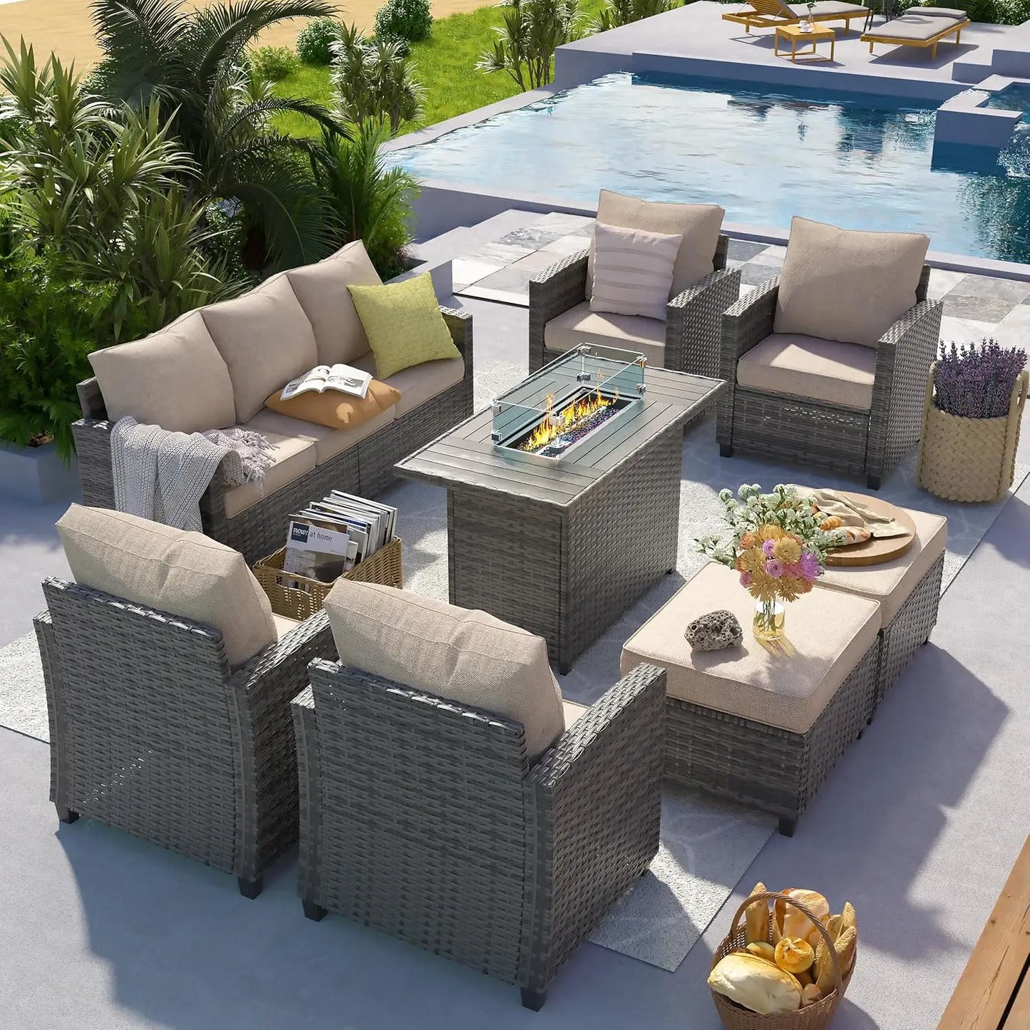 6 Pieces Sectional Conversation Sets