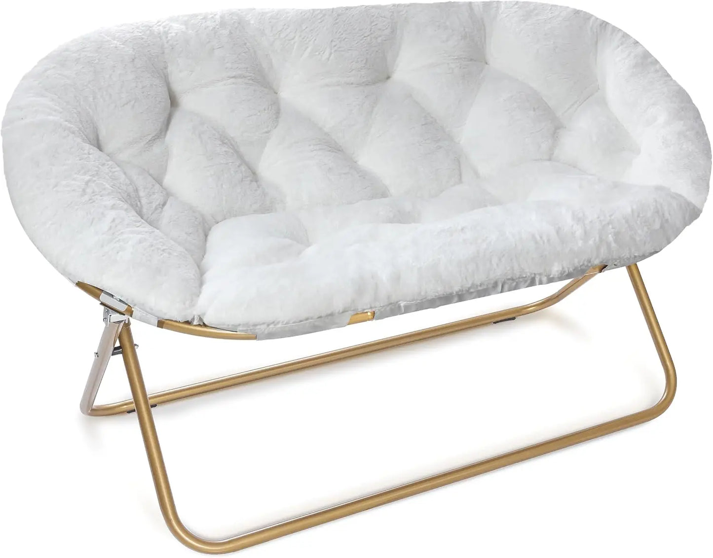 Cozy Fur Saucer Loveseat for Bedroom
