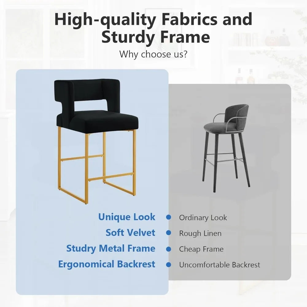 Velvet Counter Height Bar Stools Set of 4