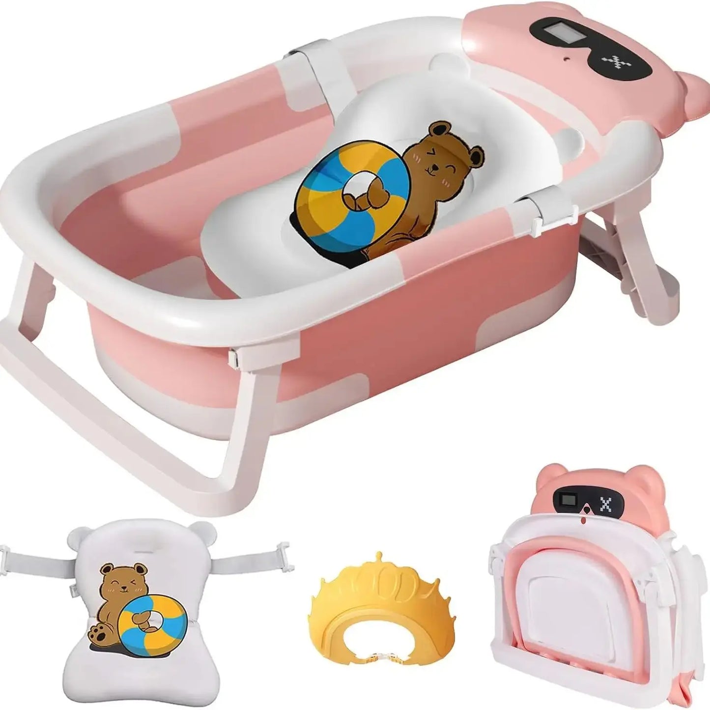Baby Bathtub with Cushion Support for Shower