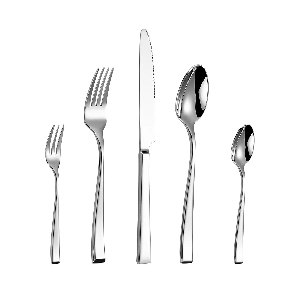 Stainless Steel Square Handled Tableware Set