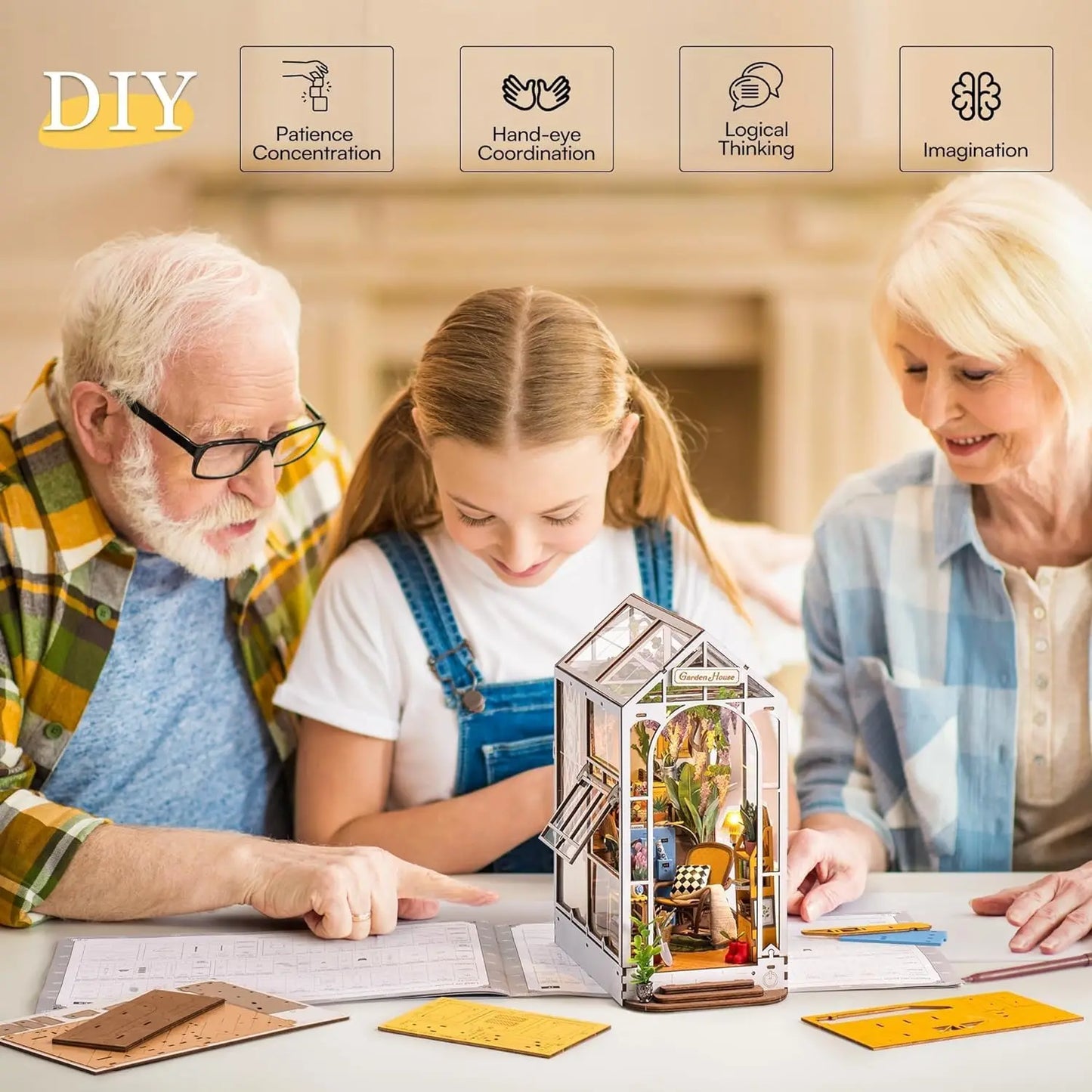 DIY Book Nook Dollhouse Model Kit